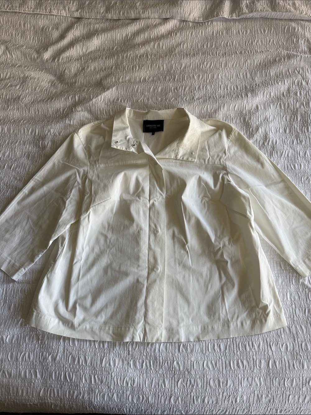 Lafayette 148 New York Cream Lightweight Trench Jacket